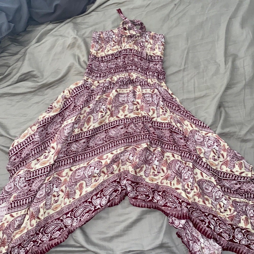 Gypsy Rose Asymmetrical Elephant Tribal Print Dress